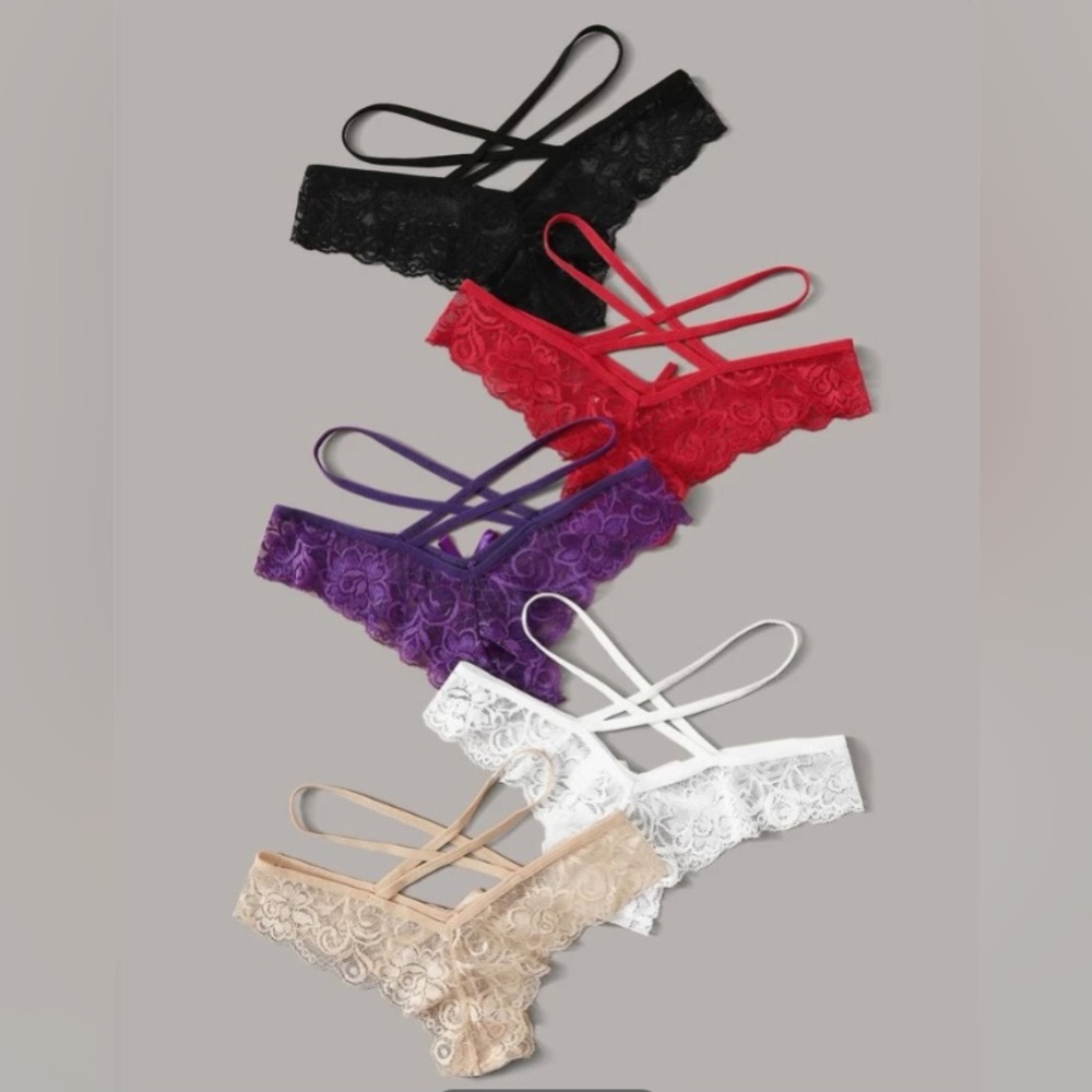 Womens Strappy Sexy 5 pack Panties NWT - Picture 1 of 12